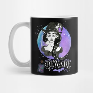 Magic Witch Tarot cards Beware potion witchy hat Witchcraft astrology Halloween Mug